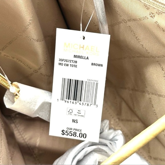 Michael Kors Medium Mirella Tote Bag Brown/Gold - Picture 11 of 11